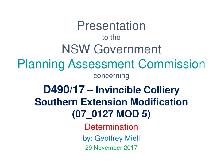 presentation to the nsw government planning