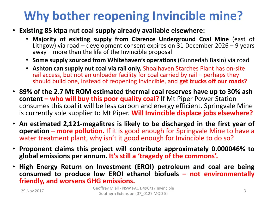 why bother reopening invincible mine existing