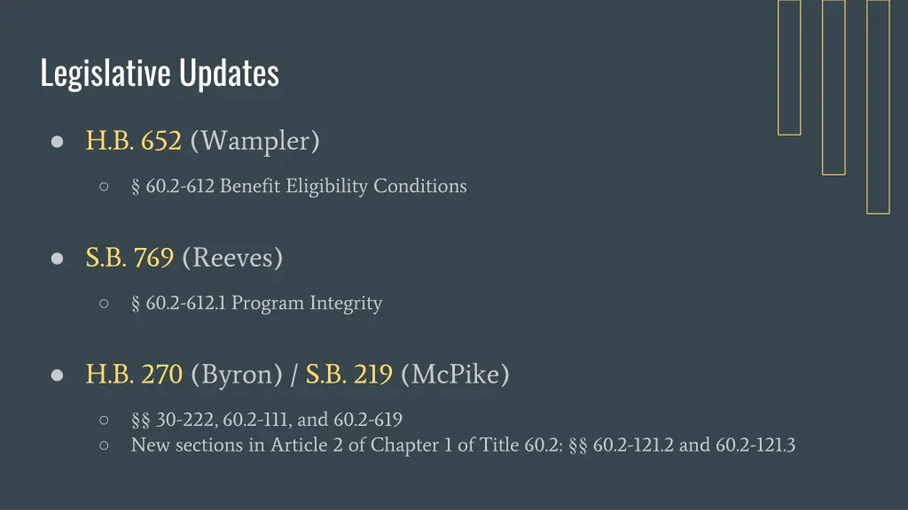 legislative updates