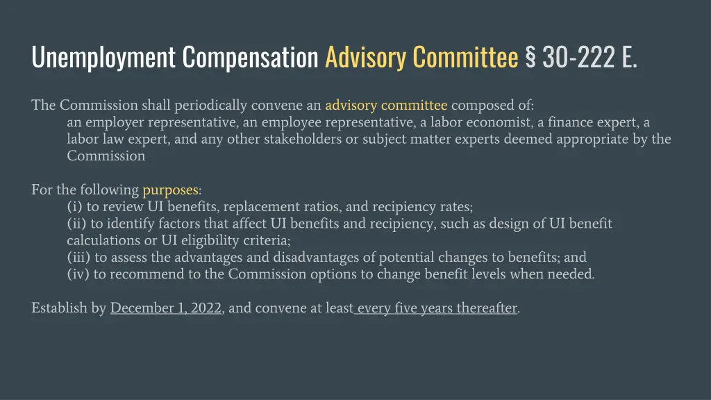 unemployment compensation advisory committee