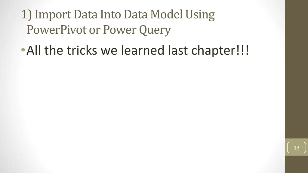 1 import data into data model using powerpivot