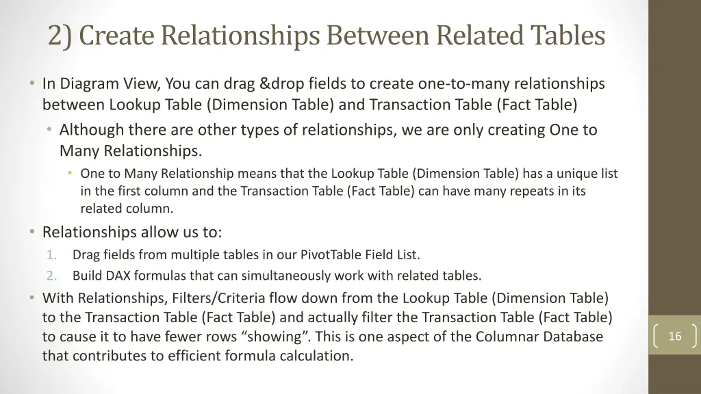 2 create relationships between related tables