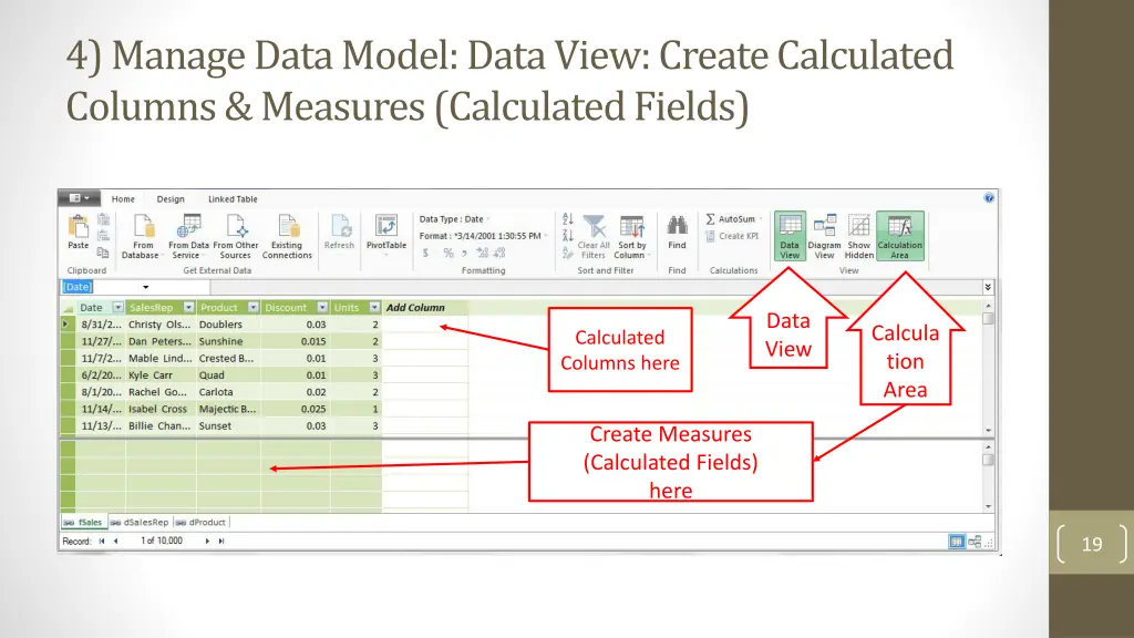 4 manage data model data view create calculated