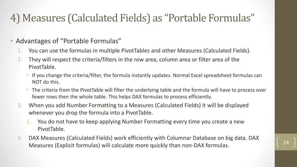 4 measures calculated fields as portable formulas