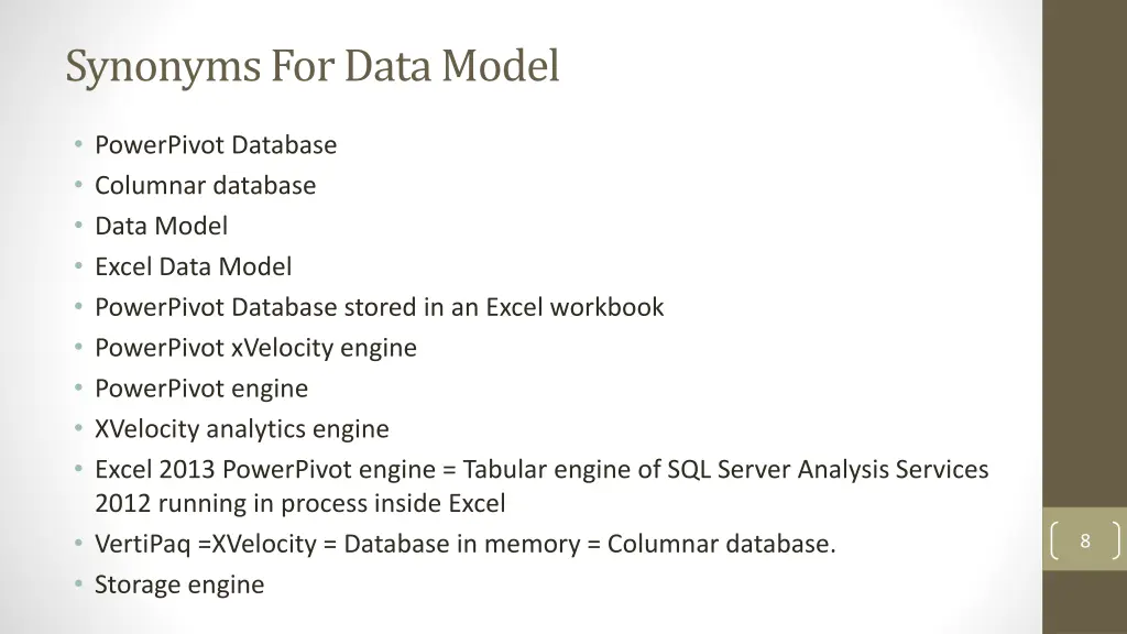 synonyms for data model