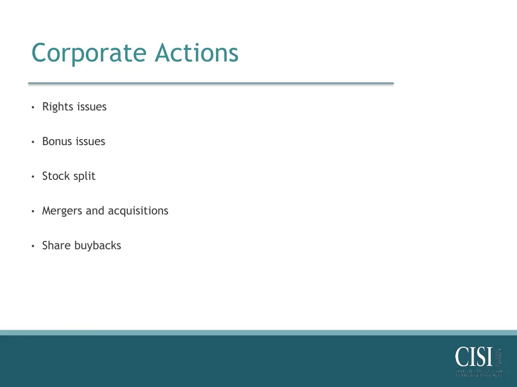 corporate actions