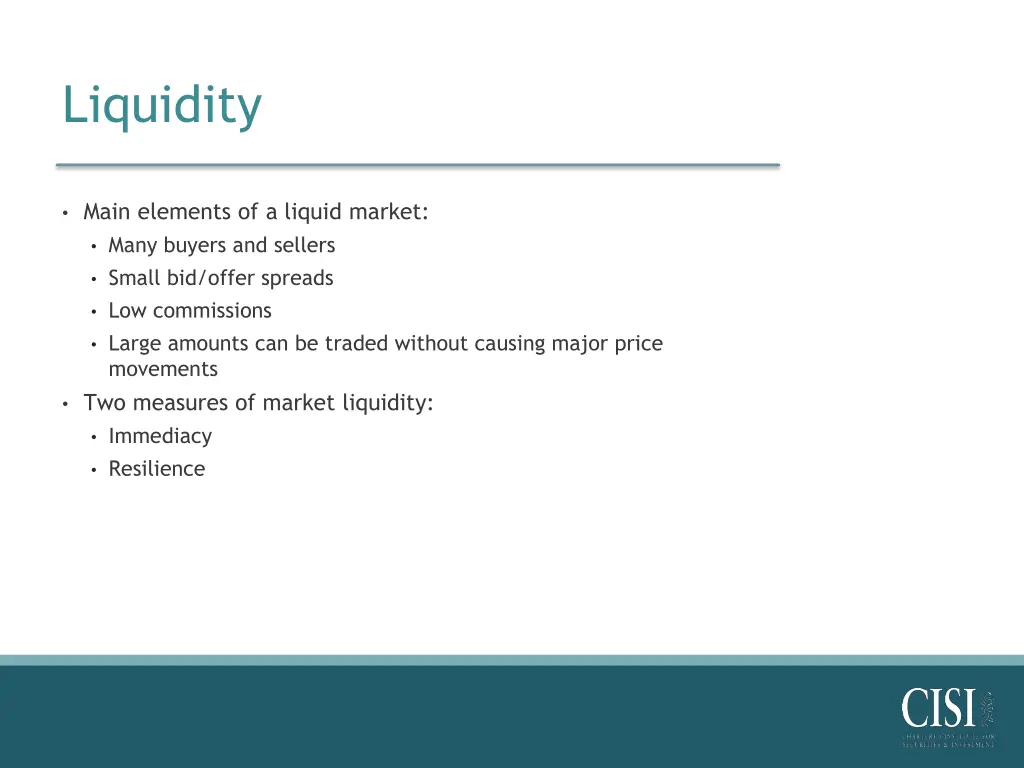 liquidity