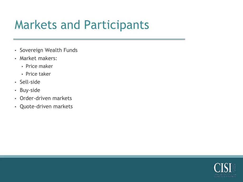 markets and participants 2