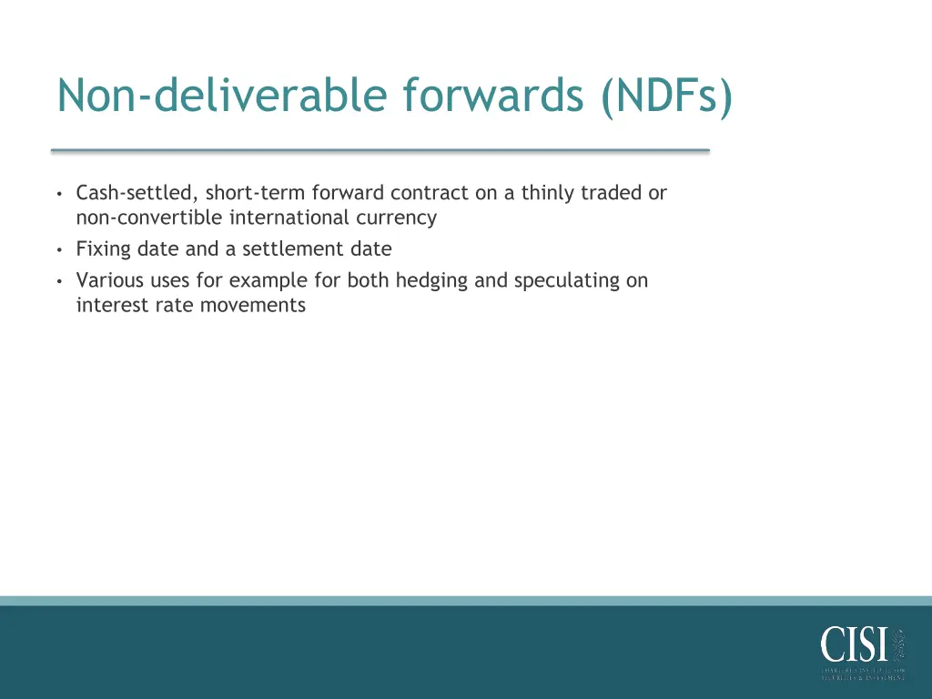 non deliverable forwards ndfs