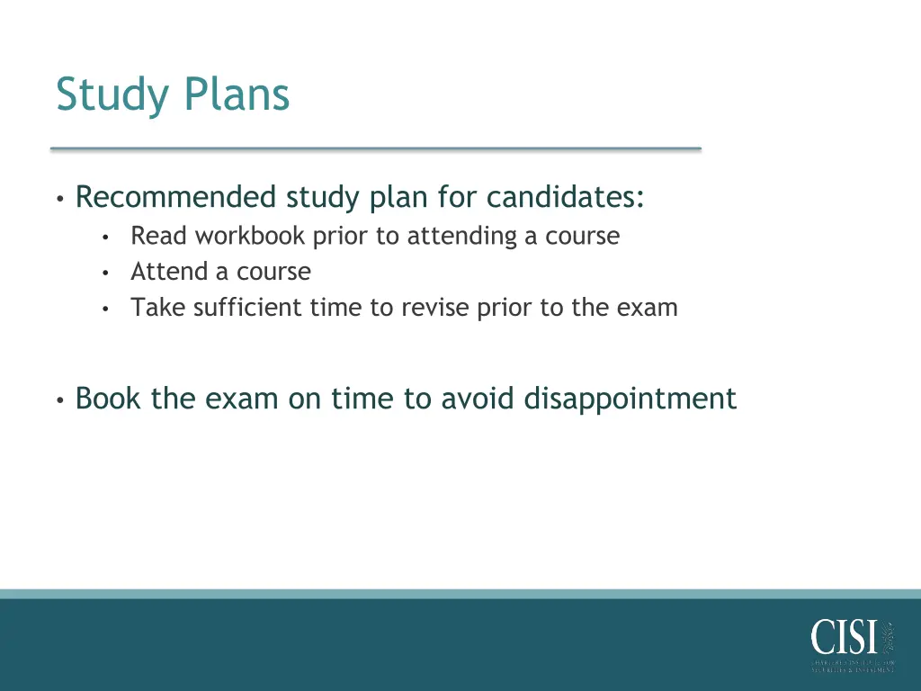 study plans