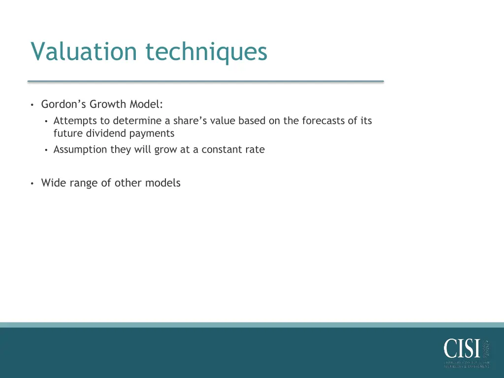 valuation techniques