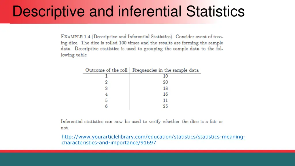 descriptive and inferential statistics 1