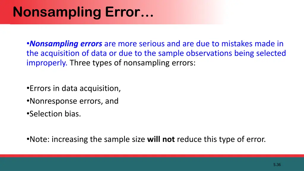 nonsampling error