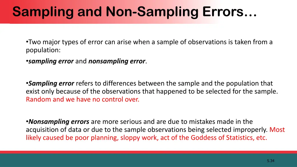 sampling and non sampling errors