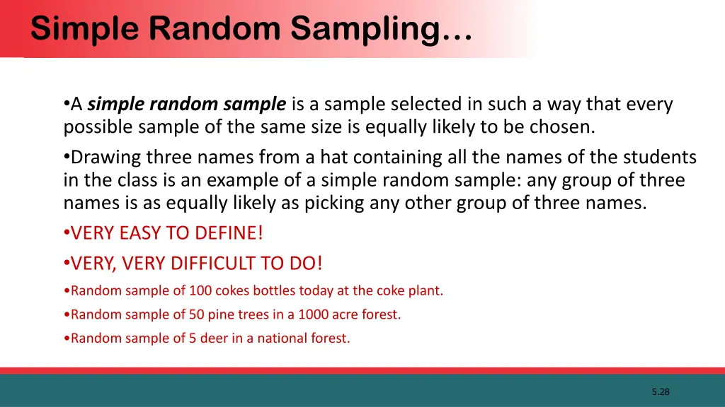 simple random sampling