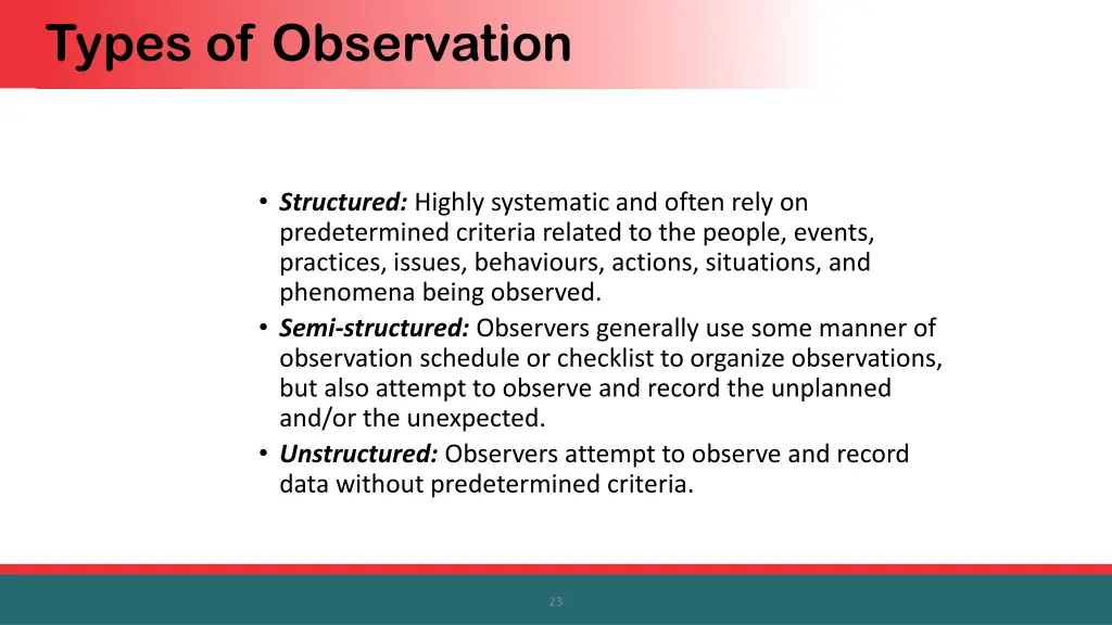 types of observation 2