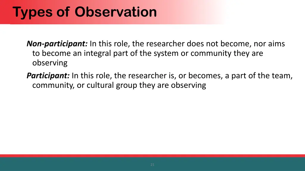 types of observation