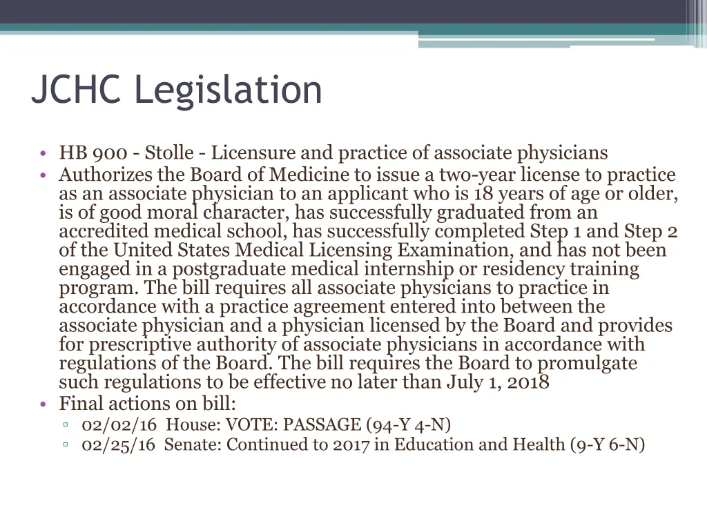 jchc legislation