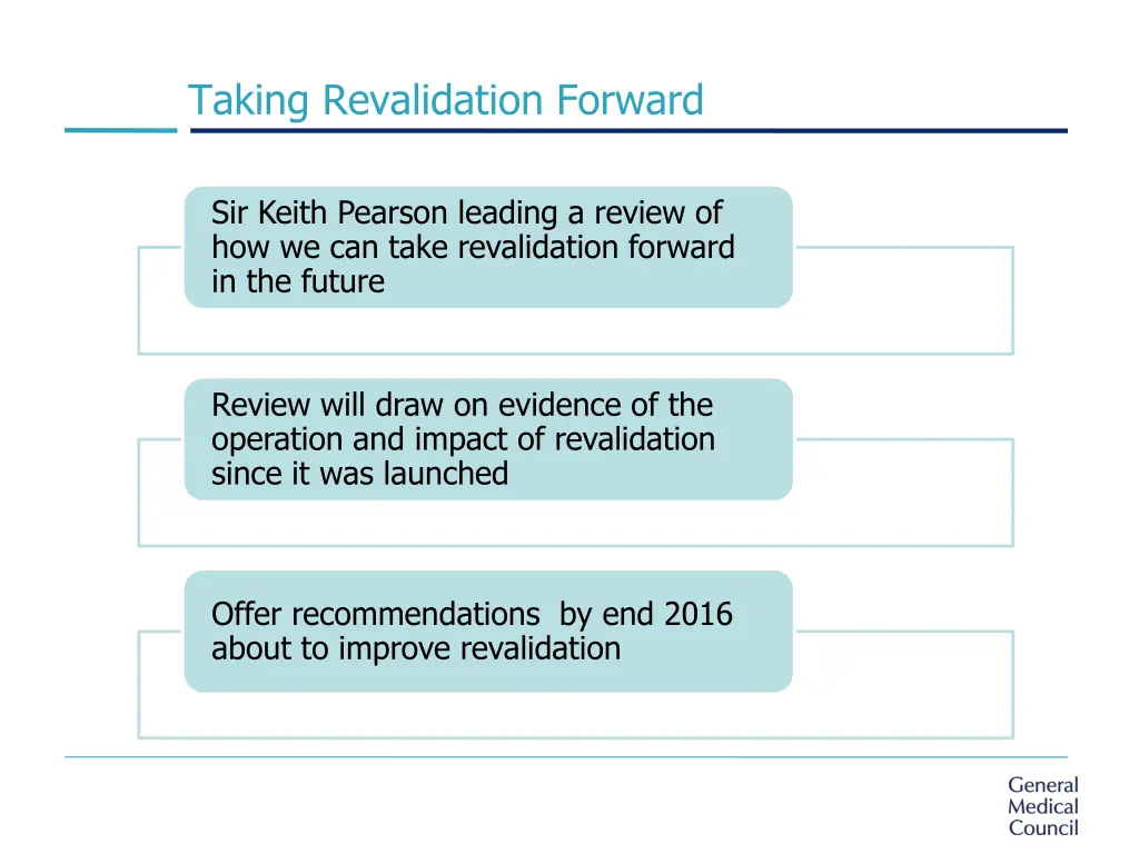 taking revalidation forward