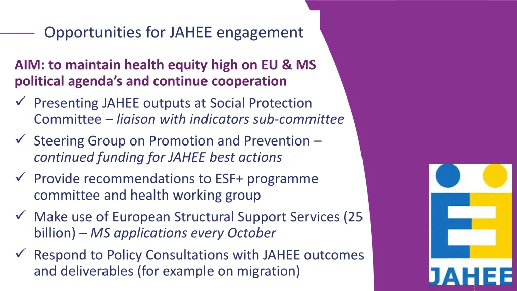 opportunities for jahee engagement 1