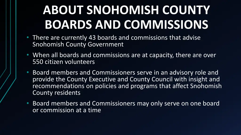 about snohomish county boards and commissions