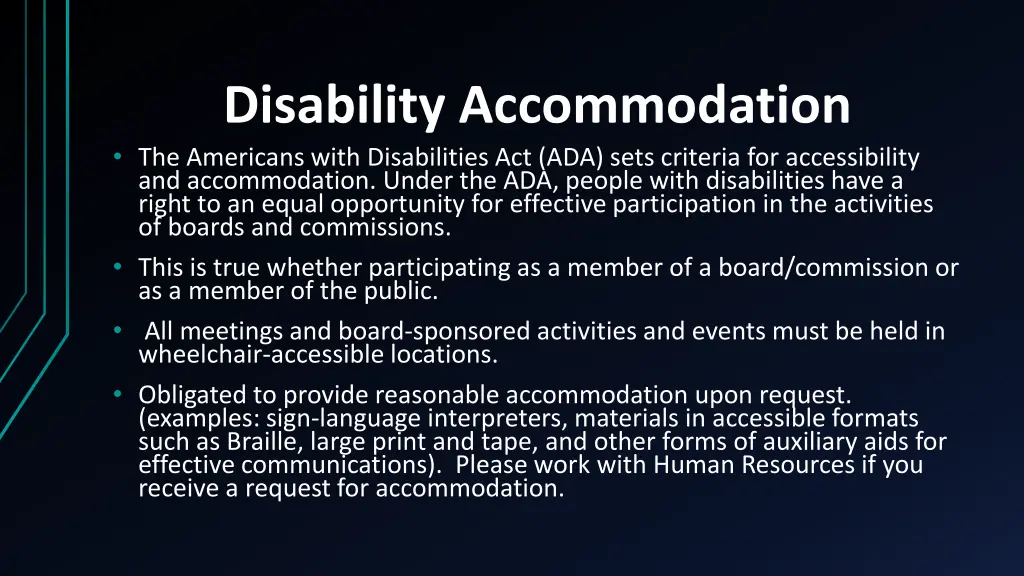 disability accommodation the americans with