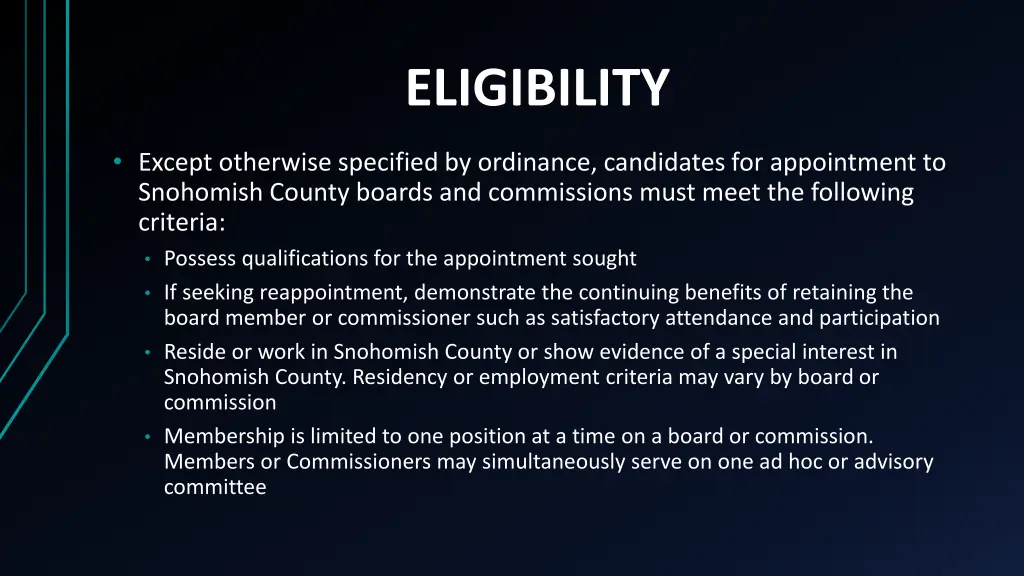 eligibility