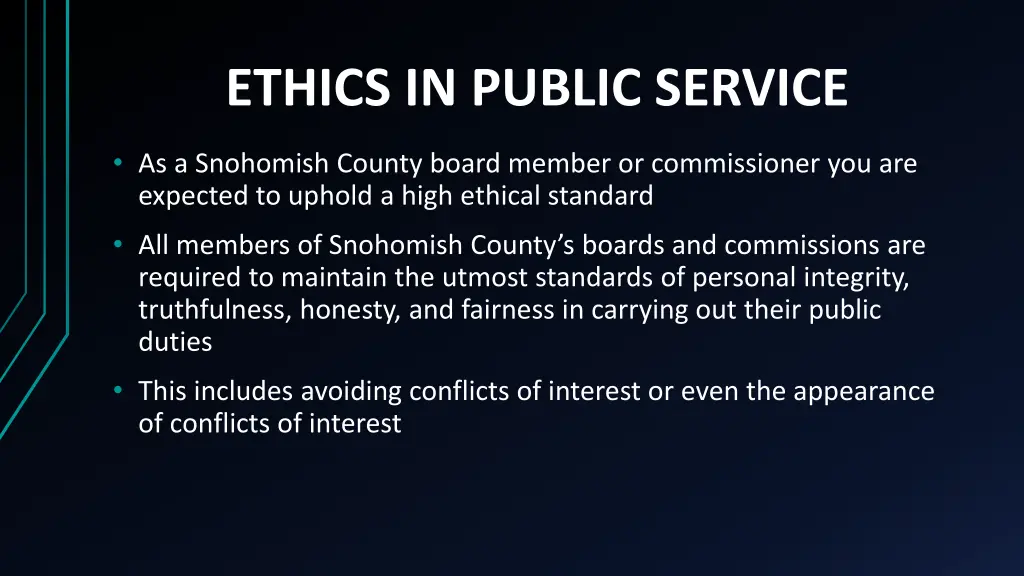 ethics in public service