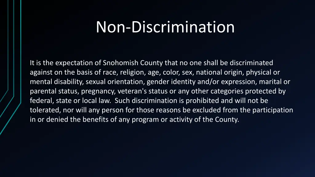 non discrimination