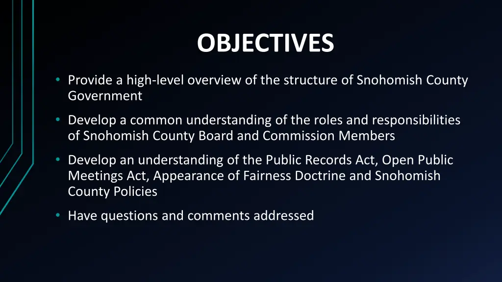 objectives