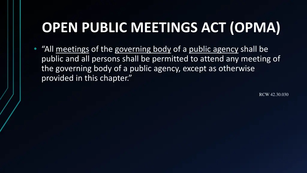 open public meetings act opma