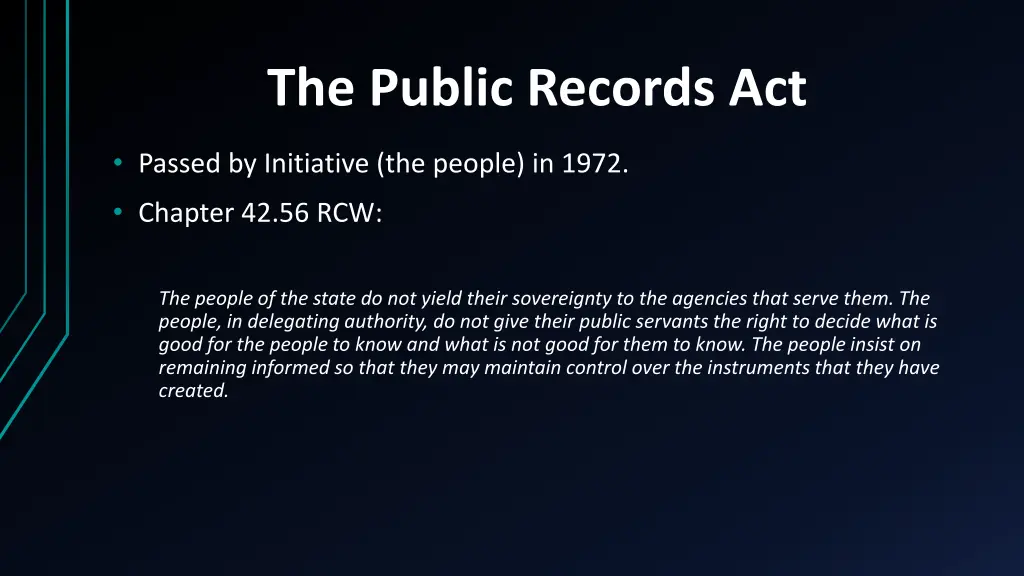 the public records act