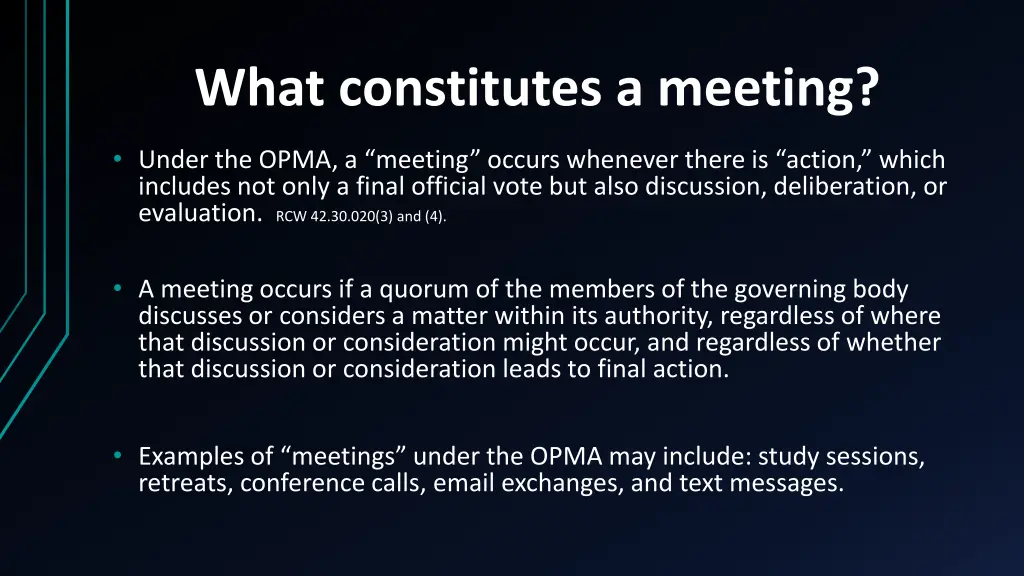 what constitutes a meeting