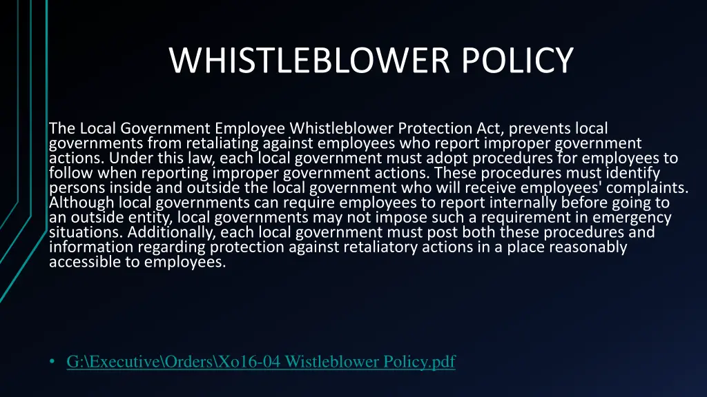 whistleblower policy