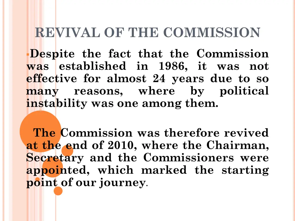 revival of the commission