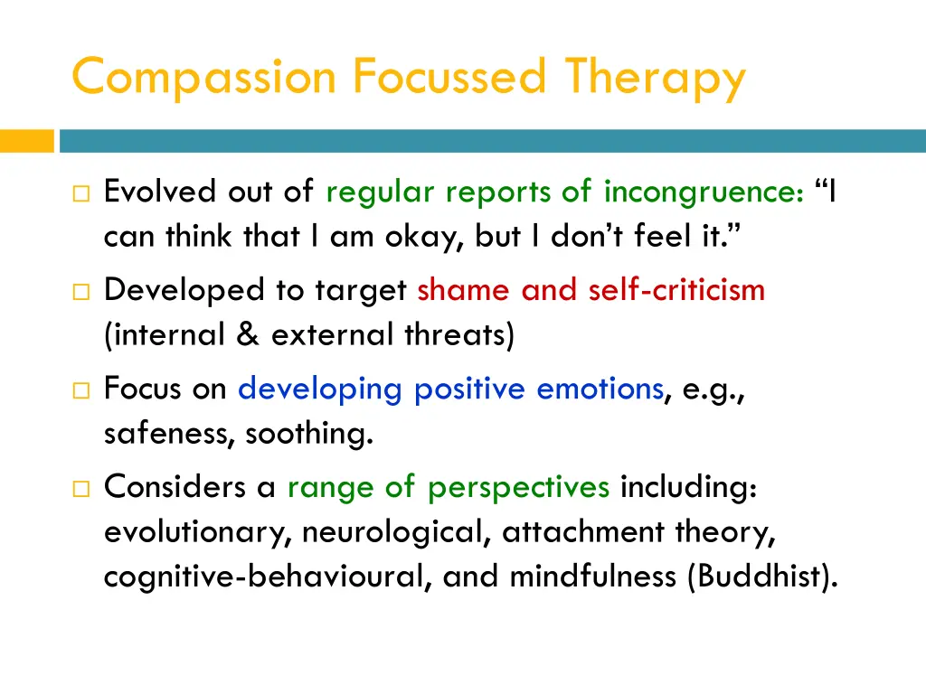 compassion focussed therapy