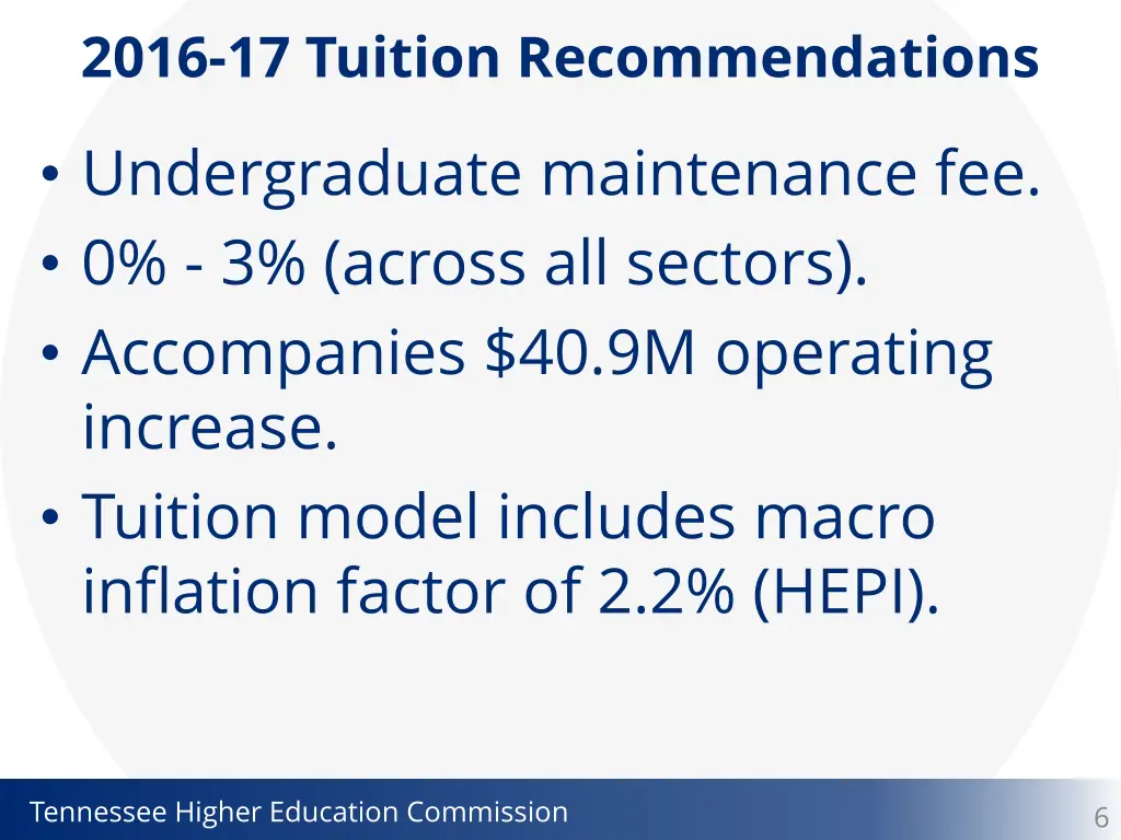 2016 17 tuition recommendations