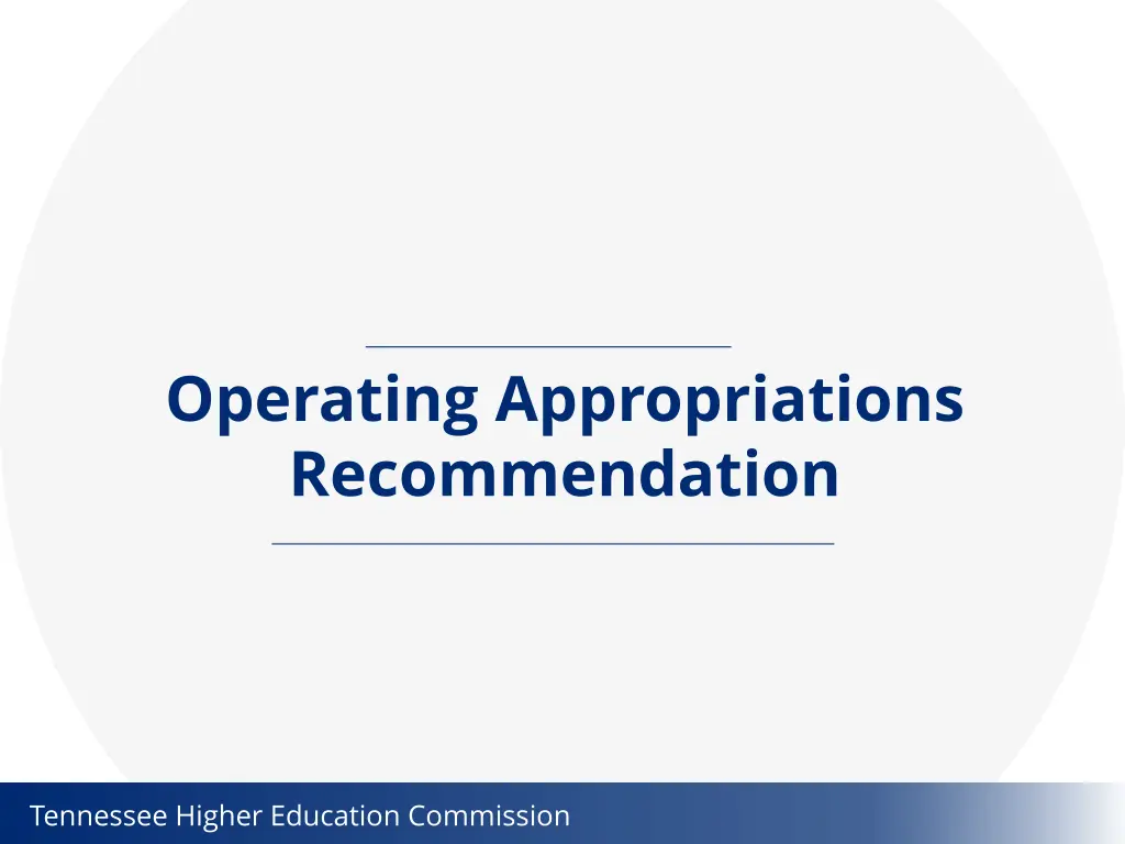 operating appropriations recommendation