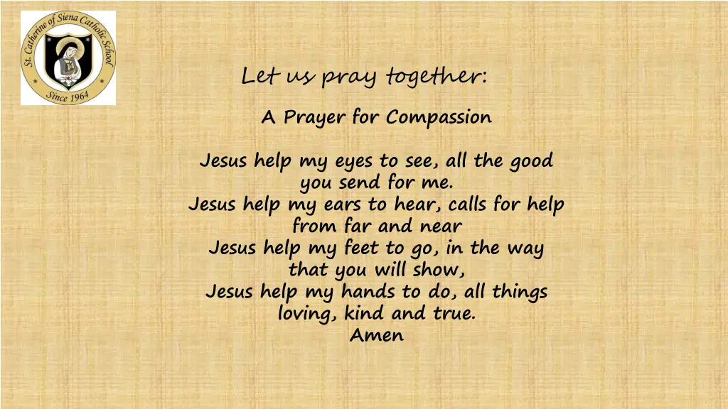 let us pray together a prayer for compassion