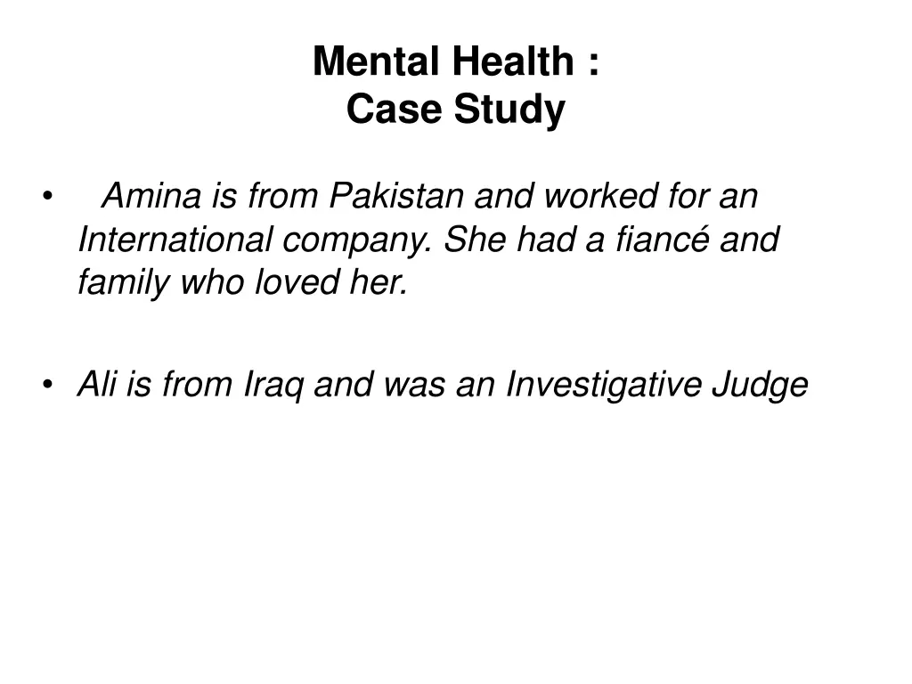 mental health case study