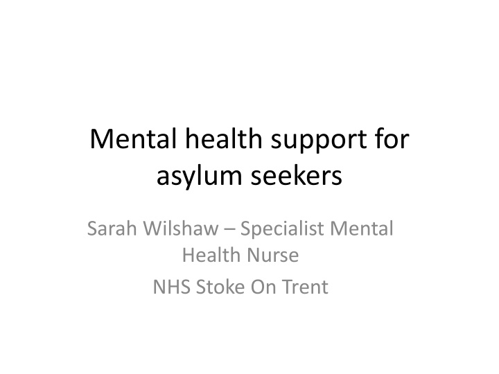 mental health support for asylum seekers