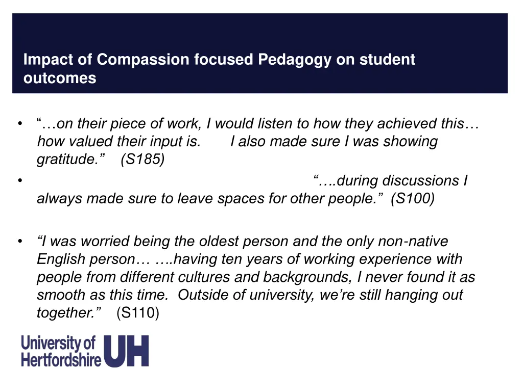 impact of compassion focused pedagogy on student