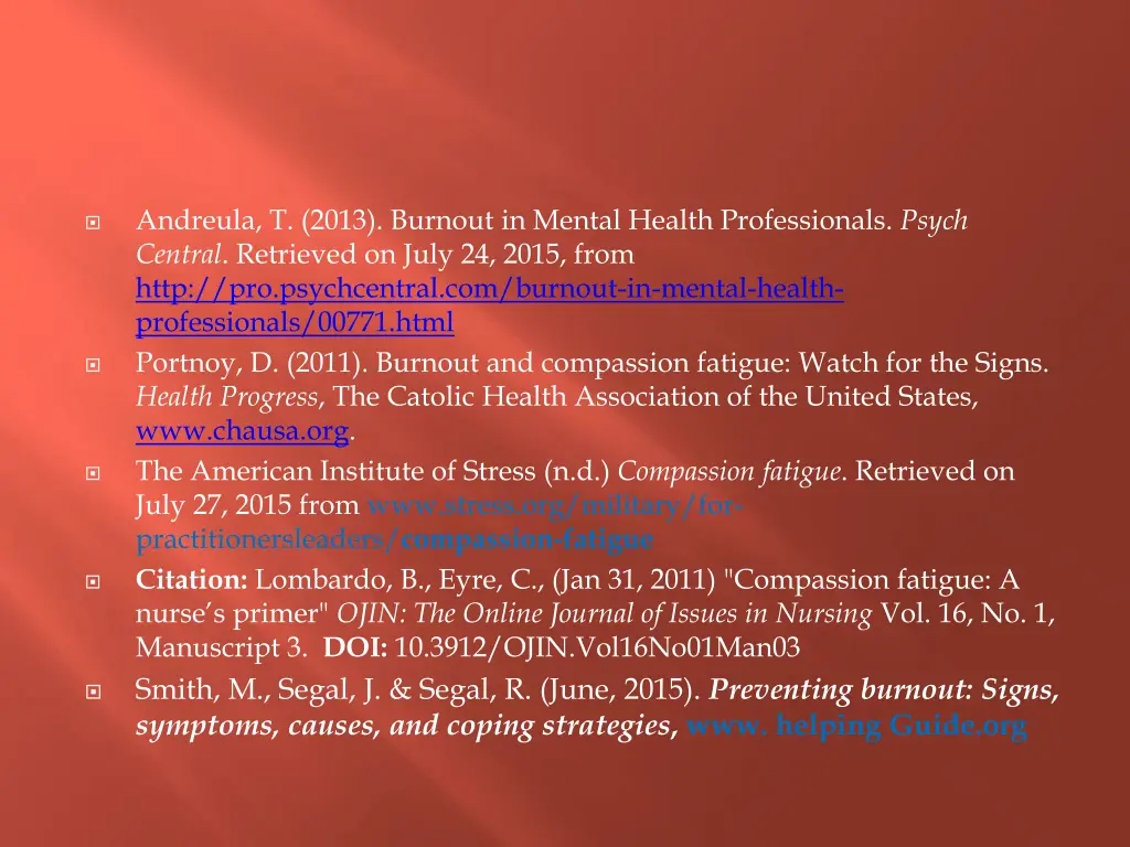 andreula t 2013 burnout in mental health