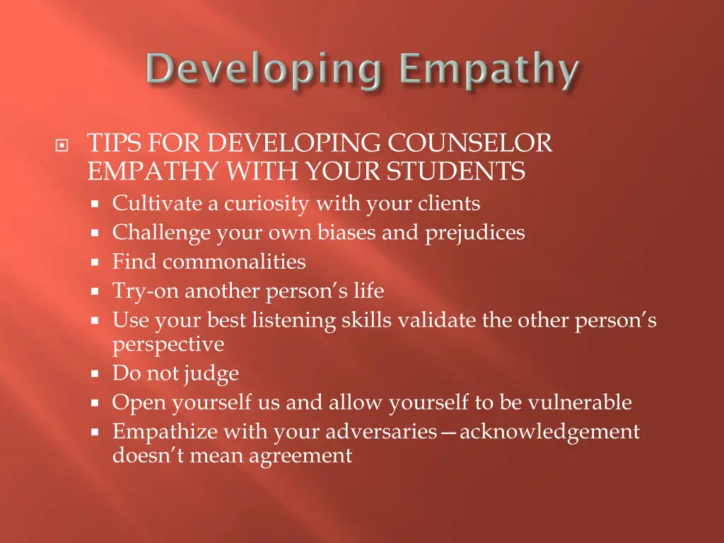 tips for developing counselor empathy with your