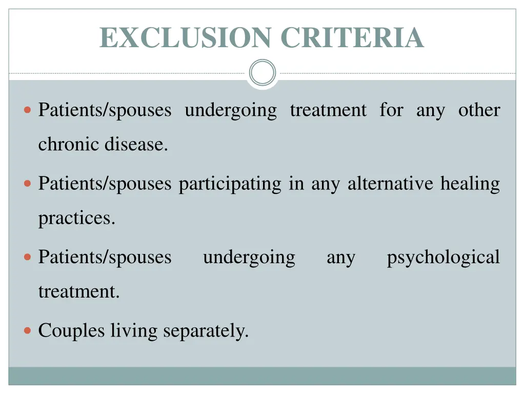 exclusion criteria