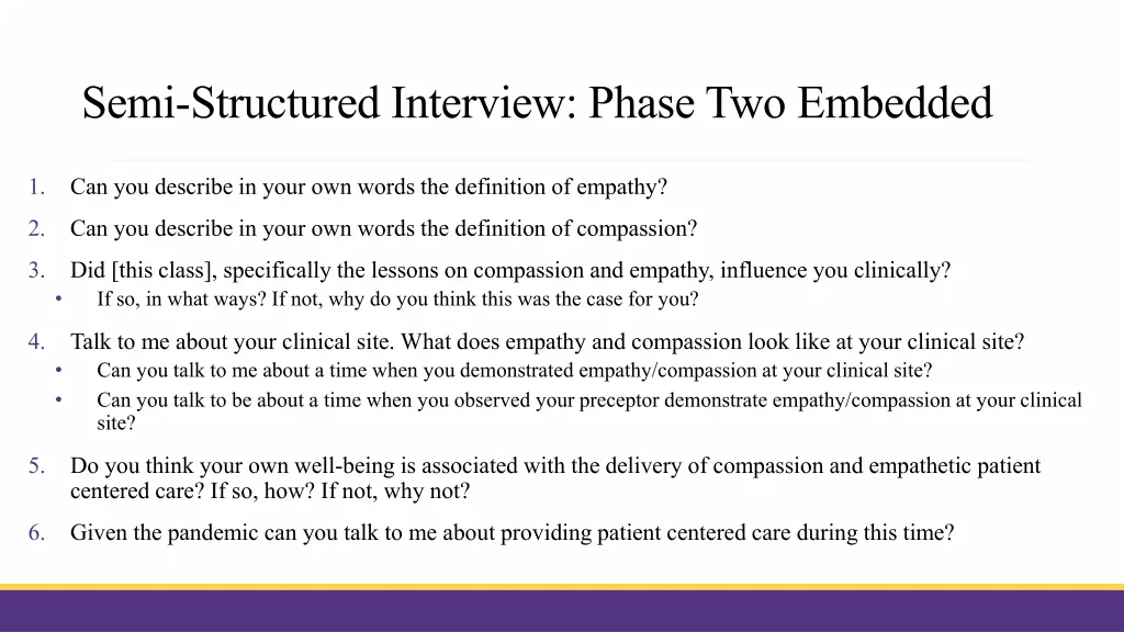 semi structured interview phase two embedded