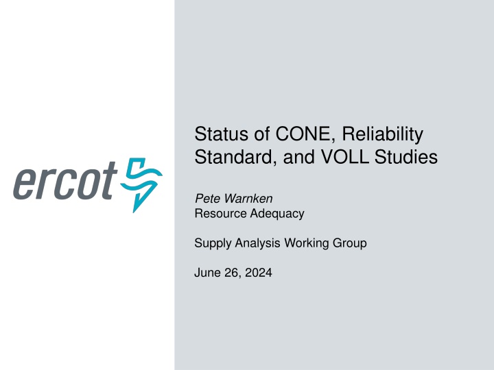 status of cone reliability standard and voll