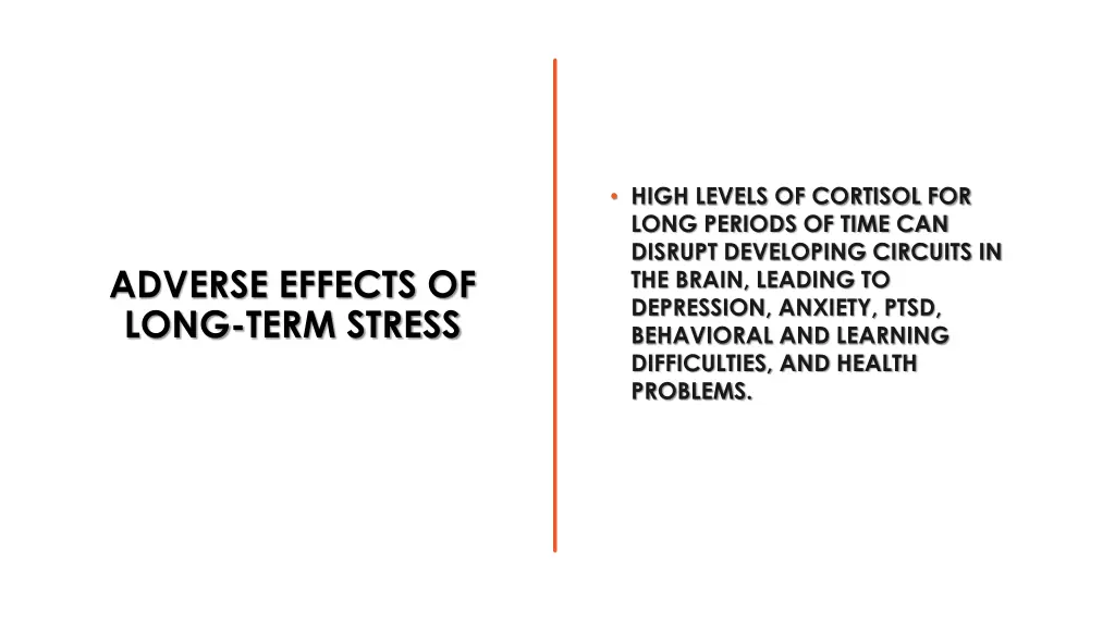 high levels of cortisol for long periods of time