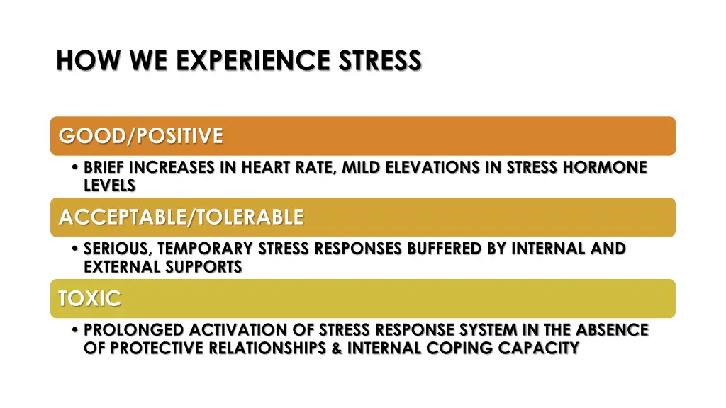 how we experience stress