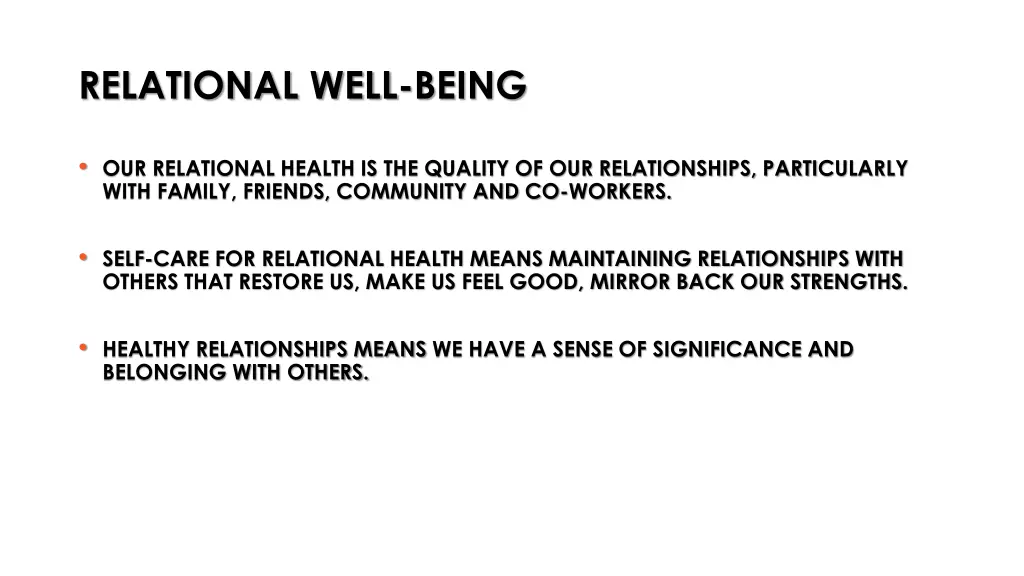 relational well being